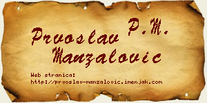 Prvoslav Manzalović vizit kartica